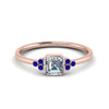 Load image into Gallery viewer, petite-bezel-set-asscher-cut-diamond-engagement-ring-with-sapphire-in-rose-gold-FD9175ASRGSABL-NL-RG