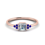 Load image into Gallery viewer, petite-bezel-set-asscher-cut-diamond-engagement-ring-with-sapphire-in-rose-gold-FD9175ASRGSABL-NL-RG
