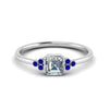 Load image into Gallery viewer, petite-bezel-set-asscher-cut-diamond-engagement-ring-with-sapphire-in-white-gold-FD9175ASRGSABL-NL-WG