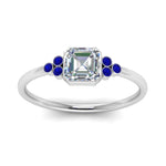 Load image into Gallery viewer, petite-bezel-set-asscher-cut-diamond-engagement-ring-with-sapphire-in-white-gold-FD9175ASRGSABLANGLE5-NL-WG
