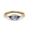 Load image into Gallery viewer, petite-bezel-set-asscher-cut-diamond-engagement-ring-with-sapphire-in-yellow-gold-FD9175ASRGSABL-NL-YG
