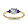Load image into Gallery viewer, petite-bezel-set-asscher-cut-diamond-engagement-ring-with-sapphire-in-yellow-gold-FD9175ASRGSABLANGLE5-NL-YG