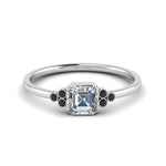 Load image into Gallery viewer, petite-bezel-set-asscher-cut-engagement-ring-with-black-diamond-in-white-gold-FD9175ASRGBLACK-NL-WG
