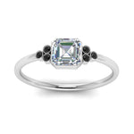 Load image into Gallery viewer, petite-bezel-set-asscher-cut-engagement-ring-with-black-diamond-in-white-gold-FD9175ASRGBLACKANGLE5-NL-WG
