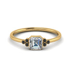 Load image into Gallery viewer, petite-bezel-set-asscher-cut-engagement-ring-with-black-diamond-in-yellow-gold-FD9175ASRGBLACK-NL-YG
