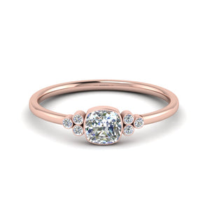 Petite Cushion Bezel Simple Engagement Ring