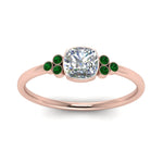 Load image into Gallery viewer, petite-bezel-set-cushion-cut-diamond-engagement-ring-with-emerald-in-rose-gold-FD9175CURGEMGRANGLE5-NL-RG_c35c7ebd-fd86-4868-97d9-c50d4c608599
