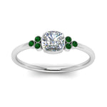Load image into Gallery viewer, petite-bezel-set-cushion-cut-diamond-engagement-ring-with-emerald-in-white-gold-FD9175CURGEMGRANGLE5-NL-WG

