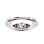 Load image into Gallery viewer, petite-bezel-set-cushion-cut-diamond-engagement-ring-with-pink-sapphire-in-white-gold-FD9175CURGSADRPI-NL-WG
