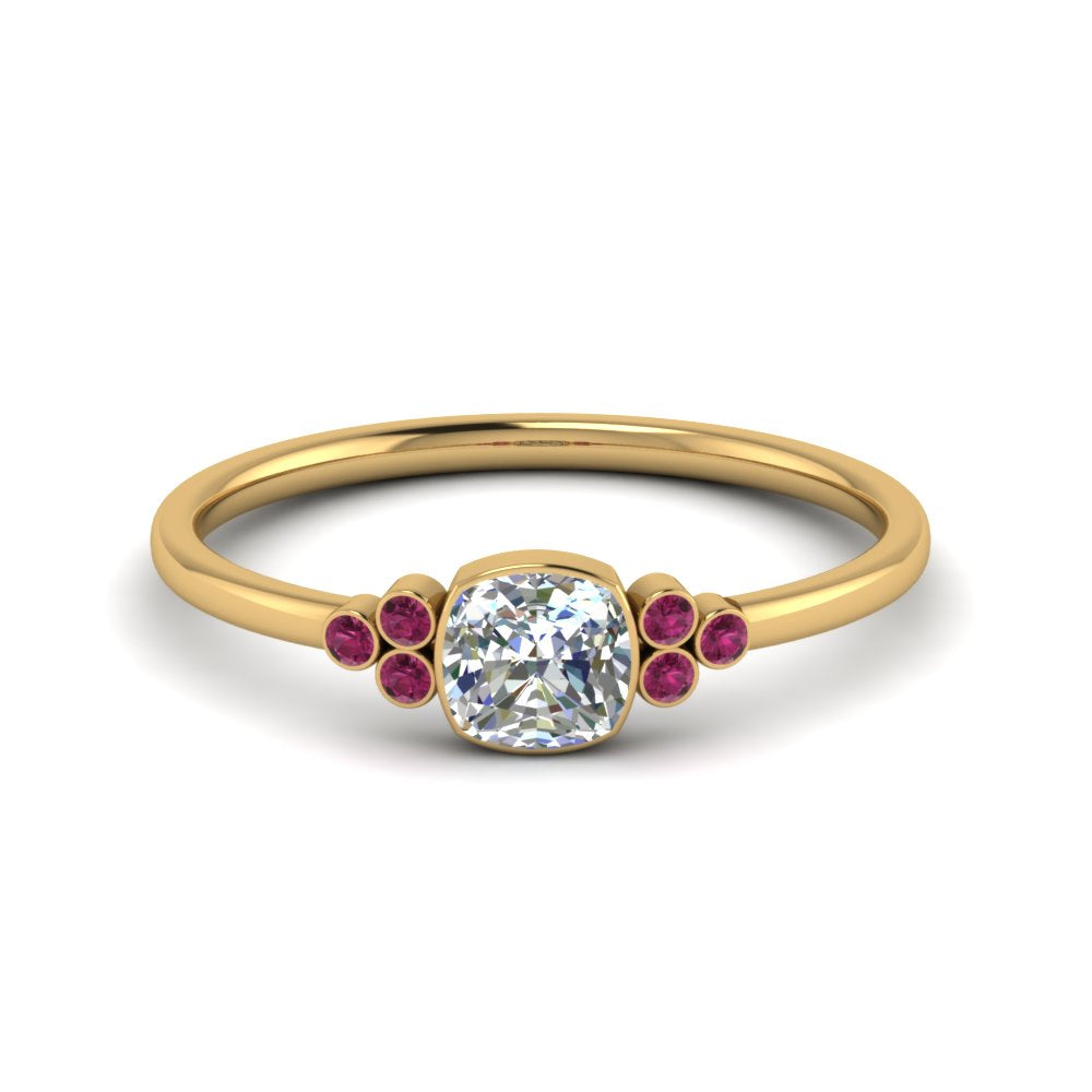 petite-bezel-set-cushion-cut-diamond-engagement-ring-with-pink-sapphire-in-yellow-gold-FD9175CURGSADRPI-NL-YG