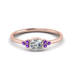 Load image into Gallery viewer, petite-bezel-set-cushion-cut-diamond-engagement-ring-with-purple-topaz-in-rose-gold-FD9175CURGVITO-NL-RG
