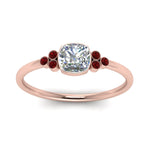 Load image into Gallery viewer, petite-bezel-set-cushion-cut-diamond-engagement-ring-with-ruby-in-rose-gold-FD9175CURGRUDRANGLE5-NL-RG

