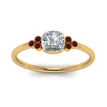 Load image into Gallery viewer, petite-bezel-set-cushion-cut-diamond-engagement-ring-with-ruby-in-yellow-gold-FD9175CURGRUDRANGLE5-NL-YG
