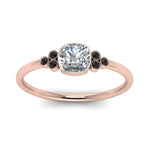 Load image into Gallery viewer, petite-bezel-set-cushion-cut-engagement-ring-with-black-diamond-in-rose-gold-FD9175CURGBLACKANGLE5-NL-RG
