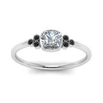 Load image into Gallery viewer, petite-bezel-set-cushion-cut-engagement-ring-with-black-diamond-in-white-gold-FD9175CURGBLACKANGLE5-NL-WG
