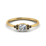 Load image into Gallery viewer, petite-bezel-set-cushion-cut-engagement-ring-with-black-diamond-in-yellow-gold-FD9175CURGBLACK-NL-YG
