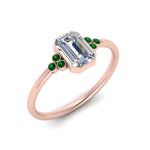 Load image into Gallery viewer, petite-bezel-set-emerald-cut-diamond-engagement-ring-with-emerald-in-rose-gold-FD9175EMRGEMGRANGLE2-NL-RG

