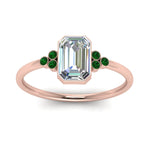 Load image into Gallery viewer, petite-bezel-set-emerald-cut-diamond-engagement-ring-with-emerald-in-rose-gold-FD9175EMRGEMGRANGLE5-NL-RG
