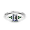 Thumbnail 13 - petite-bezel-set-emerald-cut-diamond-engagement-ring-with-emerald-in-white-gold-FD9175EMRGEMGR-NL-WG
