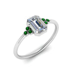 Load image into Gallery viewer, petite-bezel-set-emerald-cut-diamond-engagement-ring-with-emerald-in-white-gold-FD9175EMRGEMGRANGLE2-NL-WG
