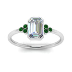 Load image into Gallery viewer, petite-bezel-set-emerald-cut-diamond-engagement-ring-with-emerald-in-white-gold-FD9175EMRGEMGRANGLE5-NL-WG

