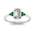 Thumbnail 14 - petite-bezel-set-emerald-cut-diamond-engagement-ring-with-emerald-in-white-gold-FD9175EMRGEMGRANGLE5-NL-WG