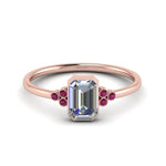 Load image into Gallery viewer, petite-bezel-set-emerald-cut-diamond-engagement-ring-with-pink-sapphire-in-rose-gold-FD9175EMRGSADRPI-NL-RG

