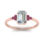 Load image into Gallery viewer, petite-bezel-set-emerald-cut-diamond-engagement-ring-with-pink-sapphire-in-rose-gold-FD9175EMRGSADRPIANGLE5-NL-RG
