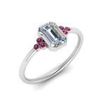 Load image into Gallery viewer, petite-bezel-set-emerald-cut-diamond-engagement-ring-with-pink-sapphire-in-white-gold-FD9175EMRGSADRPIANGLE2-NL-WG
