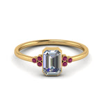 Load image into Gallery viewer, petite-bezel-set-emerald-cut-diamond-engagement-ring-with-pink-sapphire-in-yellow-gold-FD9175EMRGSADRPI-NL-YG
