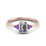 Load image into Gallery viewer, petite-bezel-set-emerald-cut-diamond-engagement-ring-with-purple-topaz-in-rose-gold-FD9175EMRGVITO-NL-RG
