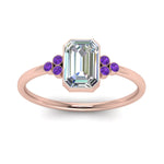 Load image into Gallery viewer, petite-bezel-set-emerald-cut-diamond-engagement-ring-with-purple-topaz-in-rose-gold-FD9175EMRGVITOANGLE5-NL-RG
