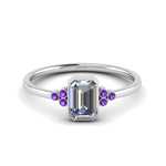 Load image into Gallery viewer, petite-bezel-set-emerald-cut-diamond-engagement-ring-with-purple-topaz-in-white-gold-FD9175EMRGVITO-NL-WG
