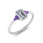 Load image into Gallery viewer, petite-bezel-set-emerald-cut-diamond-engagement-ring-with-purple-topaz-in-white-gold-FD9175EMRGVITOANGLE2-NL-WG
