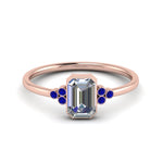 Load image into Gallery viewer, petite-bezel-set-emerald-cut-diamond-engagement-ring-with-sapphire-in-rose-gold-FD9175EMRGSABL-NL-RG
