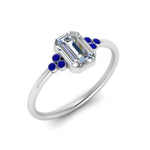 Load image into Gallery viewer, petite-bezel-set-emerald-cut-diamond-engagement-ring-with-sapphire-in-white-gold-FD9175EMRGSABLANGLE2-NL-WG
