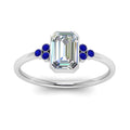 Thumbnail 6 - petite-bezel-set-emerald-cut-diamond-engagement-ring-with-sapphire-in-white-gold-FD9175EMRGSABLANGLE5-NL-WG