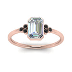 Load image into Gallery viewer, petite-bezel-set-emerald-cut-engagement-ring-with-black-diamond-in-rose-gold-FD9175EMRGBLACKANGLE5-NL-RG
