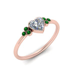 Load image into Gallery viewer, petite-bezel-set-heart-shaped-diamond-engagement-ring-with-emerald-in-rose-gold-FD9175HTRGEMGRANGLE2-NL-RG
