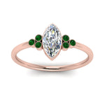 Load image into Gallery viewer, petite-bezel-set-marquise-cut-diamond-engagement-ring-with-emerald-in-rose-gold-FD9175MQRGEMGRANGLE5-NL-RG
