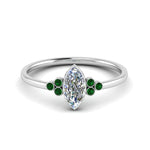 Load image into Gallery viewer, petite-bezel-set-marquise-cut-diamond-engagement-ring-with-emerald-in-white-gold-FD9175MQRGEMGR-NL-WG
