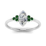 Load image into Gallery viewer, petite-bezel-set-marquise-cut-diamond-engagement-ring-with-emerald-in-white-gold-FD9175MQRGEMGRANGLE5-NL-WG
