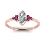 Load image into Gallery viewer, petite-bezel-set-marquise-cut-diamond-engagement-ring-with-pink-sapphire-in-rose-gold-FD9175MQRGSADRPIANGLE5-NL-RG
