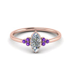 Load image into Gallery viewer, petite-bezel-set-marquise-cut-diamond-engagement-ring-with-purple-topaz-in-rose-gold-FD9175MQRGVITO-NL-RG
