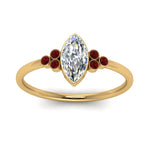 Load image into Gallery viewer, petite-bezel-set-marquise-cut-diamond-engagement-ring-with-ruby-in-yellow-gold-FD9175MQRGRUDRANGLE5-NL-YG
