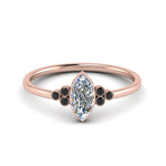 Load image into Gallery viewer, petite-bezel-set-marquise-cut-engagement-ring-with-black-diamond-in-rose-gold-FD9175MQRGBLACK-NL-RG
