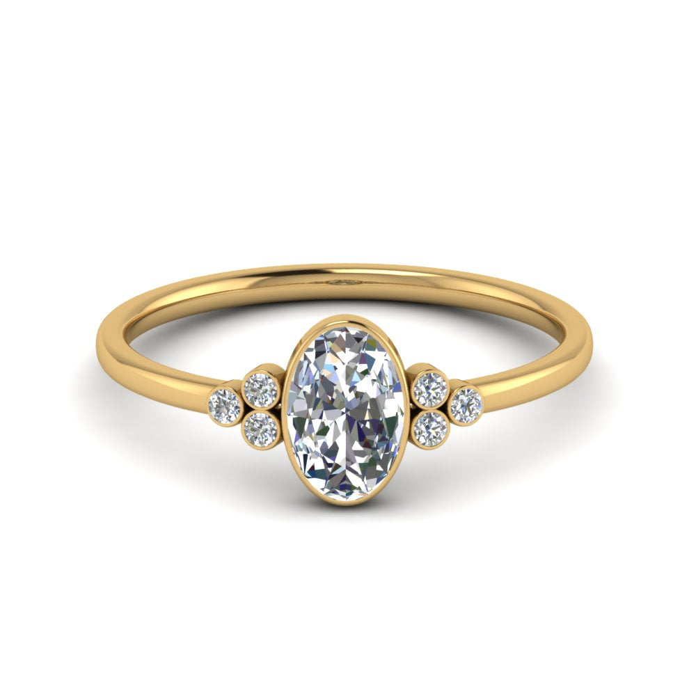 Oval Bezel Simple Diamond Ring