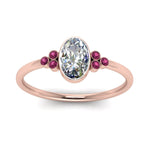 Load image into Gallery viewer, petite-bezel-set-oval-shaped-diamond-engagement-ring-with-pink-sapphire-in-rose-gold-FD9175OVRGSADRPIANGLE5-NL-RG
