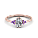 Load image into Gallery viewer, petite-bezel-set-oval-shaped-diamond-engagement-ring-with-purple-topaz-in-rose-gold-FD9175OVRGVITO-NL-RG
