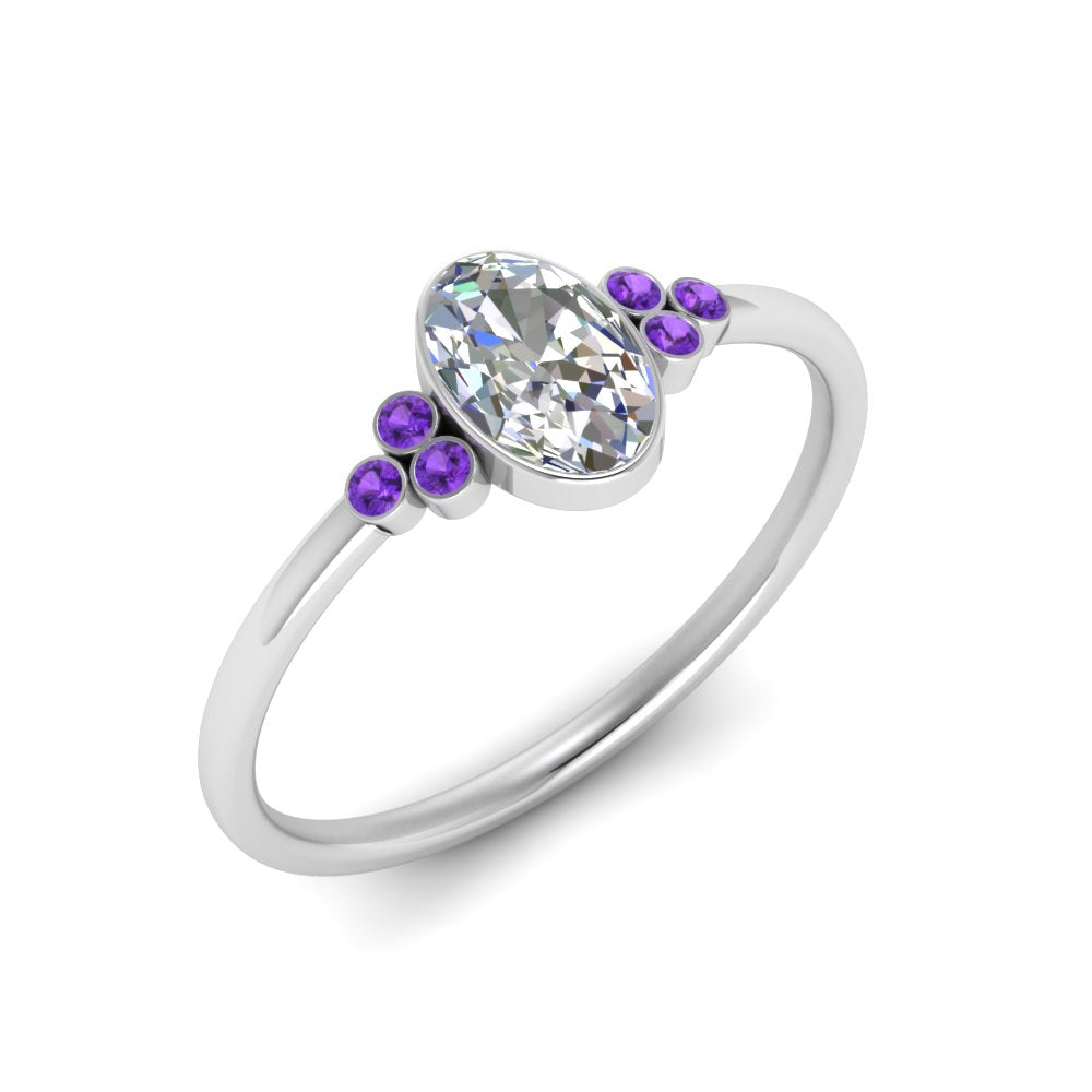petite-bezel-set-oval-shaped-diamond-engagement-ring-with-purple-topaz-in-white-gold-FD9175OVRGVITOANGLE2-NL-WG